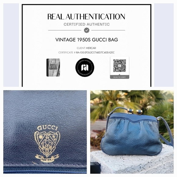 🤩10 min SALE 🤩RARE VINTAGE 1950s GUCCI LEATHER/SUEDE BAG, - Picture 4 of 16